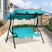 Arlmont & Co. Emery 3 Person Metal Porch Swing Metal in Blue | 60.5 H x 67.5 W x 43.3 D in | Wayfair F5E6B78E9EBF4C96A8F69C20486D01B2