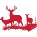 Loon Peak® Buck Deer DOE Hunting Vinyl Wall Decal Vinyl in Red | 22 H x 31 W in | Wayfair A9044344B38F44F6B18CC89CA444C9AB
