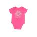 Lucky Brand Short Sleeve Onesie: Pink Solid Bottoms - Size 3-6 Month