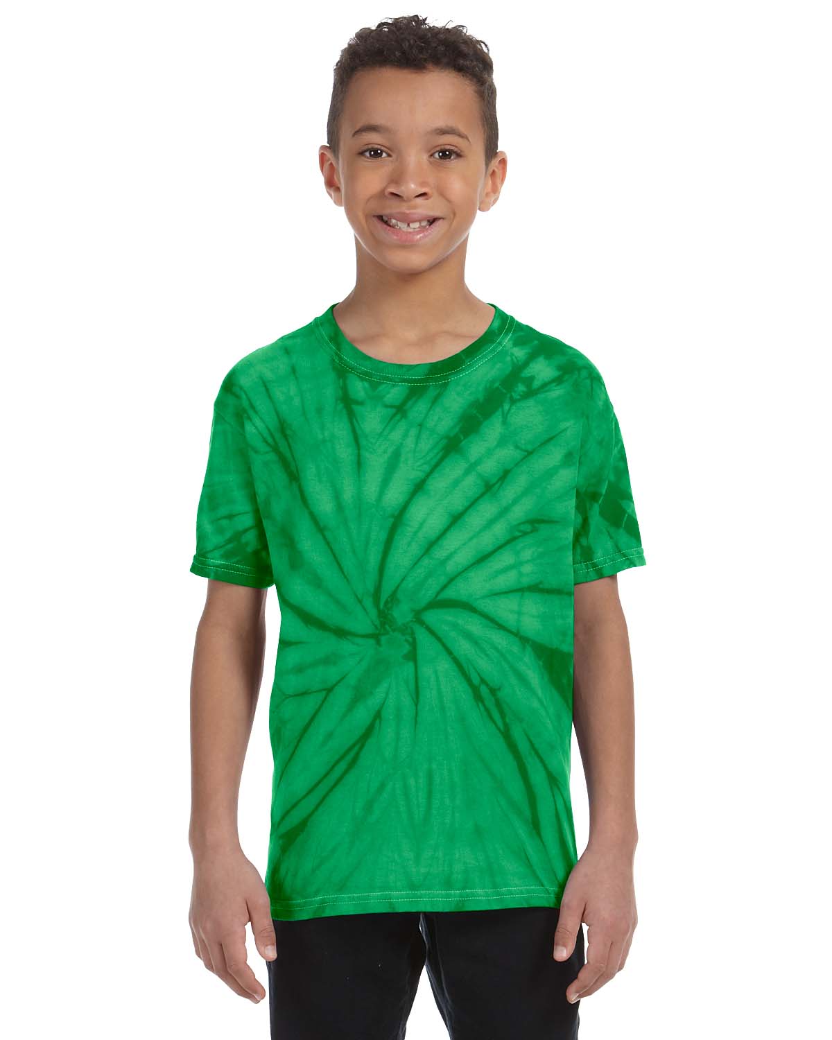Tie-Dye CD101Y Youth 5.4 oz. Cotton Spider T-Shirt in Kelly size Medium 1000Y, CD100Y, T1000Y