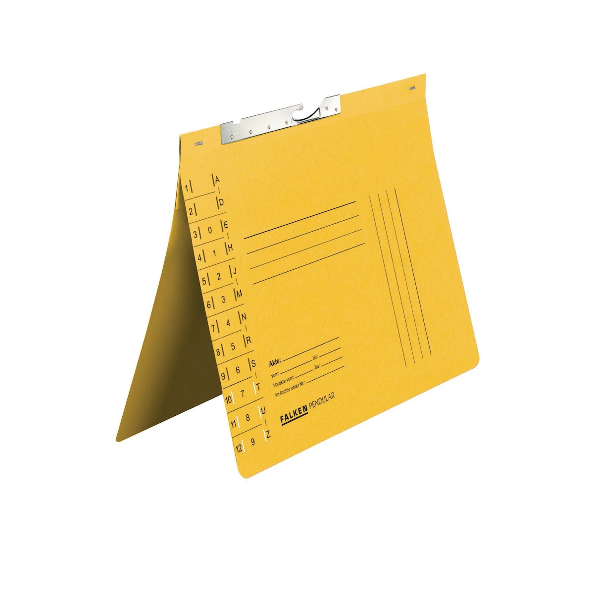Falken 15033676 Pendelhefter, für DIN A4, 320g/m2 Manila-RC-Krt., Behördenheftung, mit Schlitzstanzung - Gelb Image