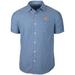 Men's Cutter & Buck Navy Auburn Tigers Windward Twill Button-Up Short Sleeve Shirt