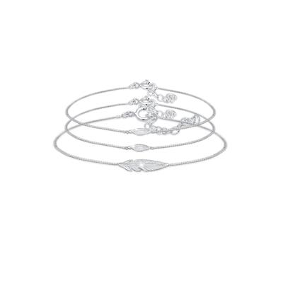 Elli Armband Feder Mutter Kind Panzerkette 925er Silber 16 Damen Image