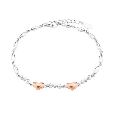 amor - Armband für Damen, 925 Sterling Silber, Zirkonia synth. | Herz Armbänder & Armreife 1 ct Weiss