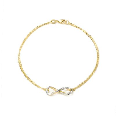 amor - Armband für Damen, Gold 375 | Infinity Armbänder & Armreife 1 ct Weiss