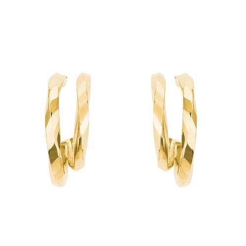 amor – Creolen für Damen, Gold 375 Ohrringe Weiss