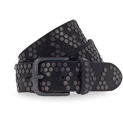 b.belt Nietengürtel Leder 100 cm Schwarz Damen