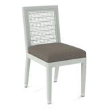 Braxton Culler Pine Isle Side Chair Upholstered/Wicker/Rattan/Fabric in Gray/Blue/Brown | 36 H x 18 W x 24 D in | Wayfair 1023-028/0229-66/BISQUE