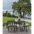 Tarrison Patio Perfection Steward 5 Piece Lounge Dining Plastic in Black | Wayfair AGSAMOANT-KIT