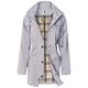Women's Long Hooded Rain Jacket Outdoor Raincoat Windbreaker Grey XL