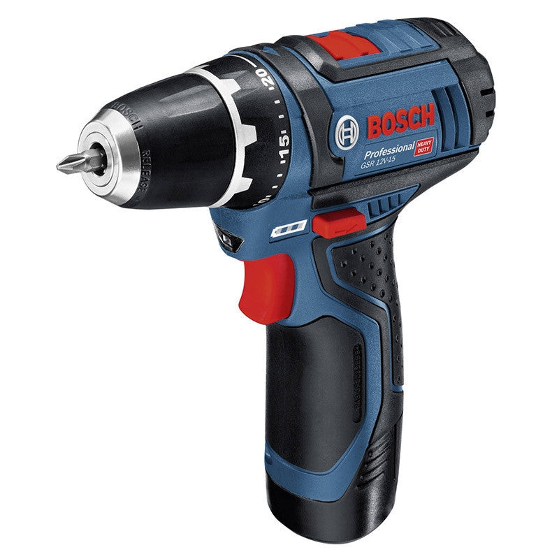 Bosch Akku-Bohrschrauber GSR 12V-15, mit 1 x 2.0 Ah, 1 x 4.0 Ah, Zubehör-Set in Tasche Image