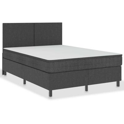 Boxspring-Bettgestell Grau Stoff 160x200 cm Vidaxl Image
