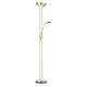 Endon Rome Mother and Child Task Floor Lamp Antique Brass 230W & 33W Decorative Indoor Standing Reading Light with Double Rotary Dimmer Switch