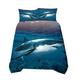 Sticker superb Luxury 3 Pieces Blue Boy Man Duvet Cover Sets Microfiber Polyester Non-iron, Ocean Sea Animal Shark Bedding Cover with Zip (Blue 3, Double 200x200cm)