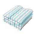 HOMESCAPES Blue Stripe Seat Pad Cushion for Dining Chairs Set of 4 100% Cotton Chair Pad with Straps 40 x 40 cm ″New England″ Design