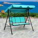 Arlmont & Co. Paulson Porch Swing w/ Stand Metal in Blue | 60 H x 68 W x 47 D in | Wayfair 588471BAEEE74C6580A1B2883A633BC0