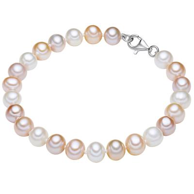 Valero Pearls Perlen-Armband Sterling Silber Süßwasser-Zuchtperle in 21 cm Damen Image