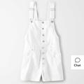 American Eagle Outfitters Jeans | American Eagle Denim 90s Boyfriend Short Overalls White Small | Color: White | Size: Small