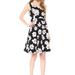 Nine West Dresses | Black & Rose-Cream Floral Crepe Fit & Flare Dress | Color: Black/Cream | Size: 10