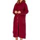 Slenderella Ladies Button Up Dressing Gown Super Soft Waffle Fleece Bath Robe XXXL (Raspberry)