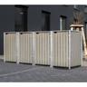 Holz Mülltonnenbox, Mülltonnenverkleidung für 240 l Mülltonnen natur grau 4er Box - Hide