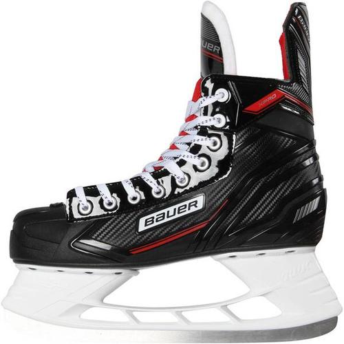 BAUER Herren Eishockey Schlittschuhe Eish-Complet XPro Skate Sr., Größe 48 in Schwarz/Rot/Weiß