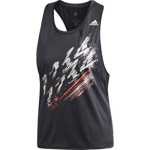 adidas Damen Speed Tanktop, Größe M in Schwarz/Rot/Weiß