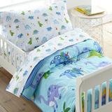 Wildkin Dinosaur Land Cotton 4 Piece Toddler Bedding Set 100% Cotton in Blue/Gray | Wayfair 624412