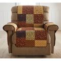 Printed Faux Patchwork Recliner Protector by BrylaneHome in Brown Gold Slipcover