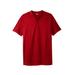 Men's Big & Tall Shrink-Less™ Lightweight Henley Longer Length T-Shirt by KingSize in Red Marl (Size XL) Henley Shirt