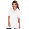 Plus Size Women's Oversized Polo Tunic by Roaman's in White (Size 38/40) Short Sleeve Big Shirt