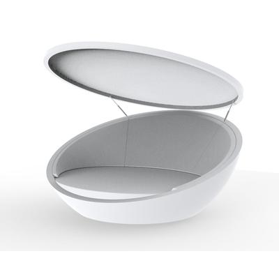 Vondom »ULM« Outdoor Daybed inkl. Sonnenblende Basic matt / White mit Bezug Silvertex White 4004 Image