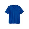 Men's Big & Tall Shrink-Less™ Lightweight V-Neck Pocket T-Shirt by KingSize in Cobalt Marl (Size 2XL)