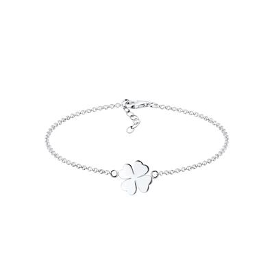 Elli - Kleeblatt Glücksbringer Symbol 925 Sterling Silber Armbänder & Armreife 1 ct Damen