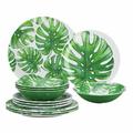 Bayou Breeze Nalani Monstera 12 Piece Melamine Dinnerware Set, Service for 4 Melamine in Green | Wayfair BC4EBBE65F8E477282BA2026444F1310