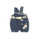Young Hearts Overall Shorts: Blue Bottoms - Size 3-6 Month