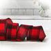 The Holiday Aisle® Glitter Flannel Plaid Wired Ribbon Wood in Black/Brown/Red | 2.5 H x 5.25 W x 5.25 D in | Wayfair