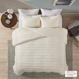 Urban Habitat King/Cal King 3 Piece Cotton Chenille Duvet Cover Set in Ivory - Olliix UH12-2320