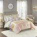 Madison Park Cal King 7 Piece Metallic Print Comforter Set in Blush - Olliix MP10-7059