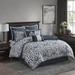 Madison Park Queen 8 Piece Jacquard Comforter Set in Navy - Olliix MP10-6836