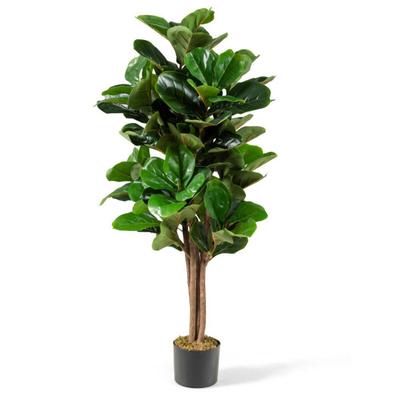 Costway 5 Feet Artificial Fiddle Leaf Fig Tree Decorative Planter