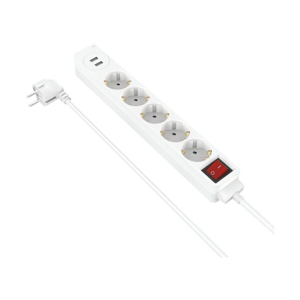 Hama 5-fach Steckdosenleiste »USB 3,4 A« (weiß) weiß, 31.5x4x4.5 cm Image