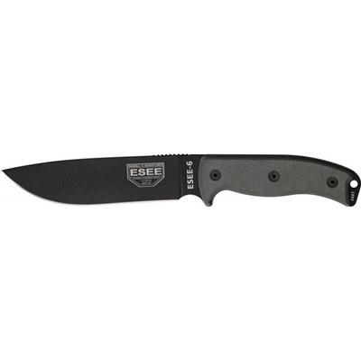 Esee Model 6 Fixed Blade Knife 5.75in Drop Point Black Linen Micarta Handle RC6P
