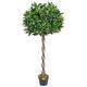 Christow Artificial Bay Tree In Pot, Large 3ft 4ft Tall Indoor Outdoor Garden Topiary Ball, Twisted Wooden Trunk, Realistic Lush Green Leaves, Home Office Restaurant (4ft, 1 pack)
