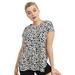 Plus Size Women's Trapeze Knit Tee by ellos in White Animal Floral (Size 22/24)