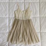 American Eagle Outfitters Dresses | American Eagle Tulle + Lace Mini Dress | Color: Cream/Tan | Size: 2