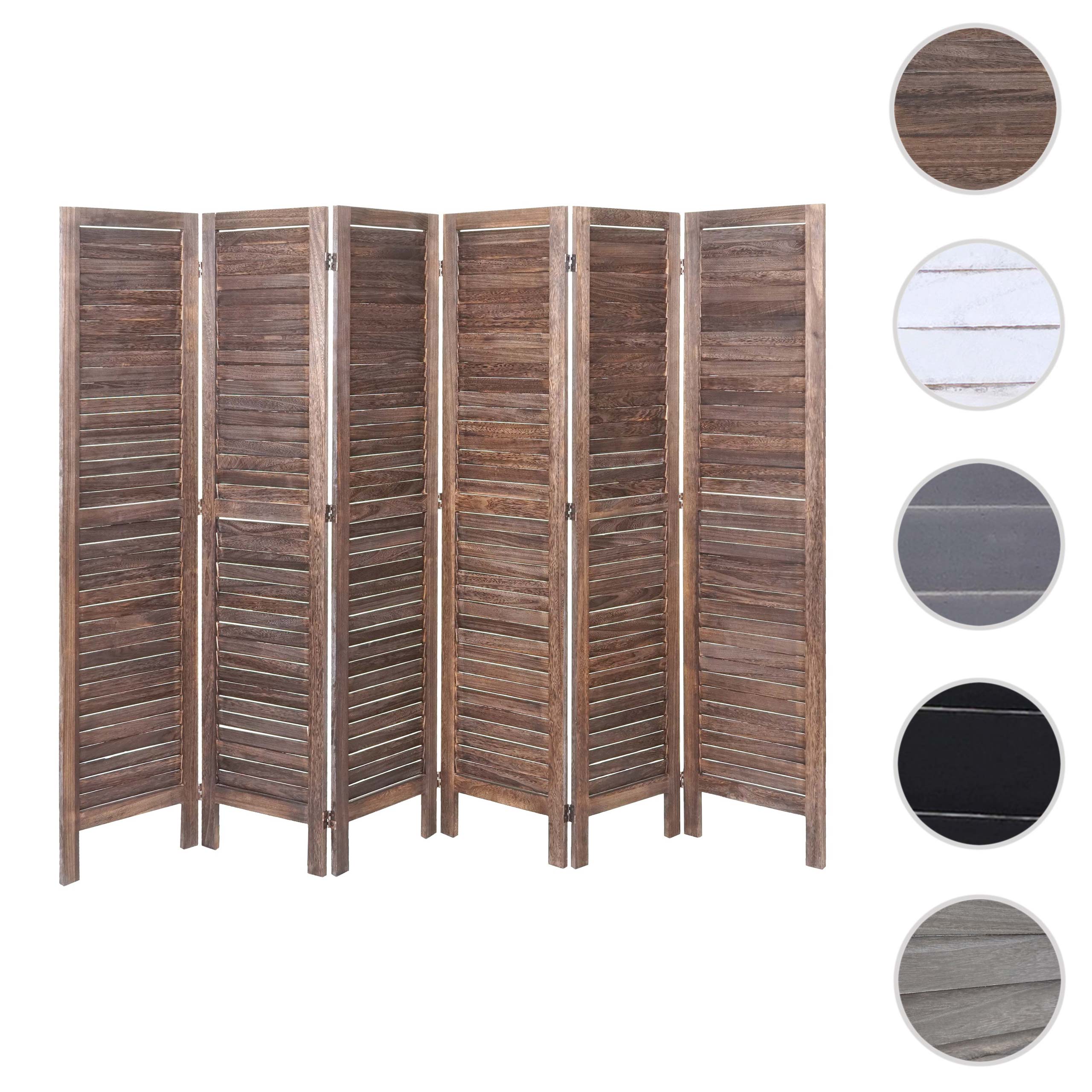 Paravent HWC-G30, Trennwand Sichtschutz Raumteiler, Shabby-Look 170x240cm ~ grau Image