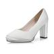 Rainbow Club Brautschuhe Clair - Damen, Pumps, Plateau, Ivory/Creme, Satin, Bequem Gepolstert, Hochzeitsschuhe, Silber Blockabsatz Gr. 36 (UK 3)