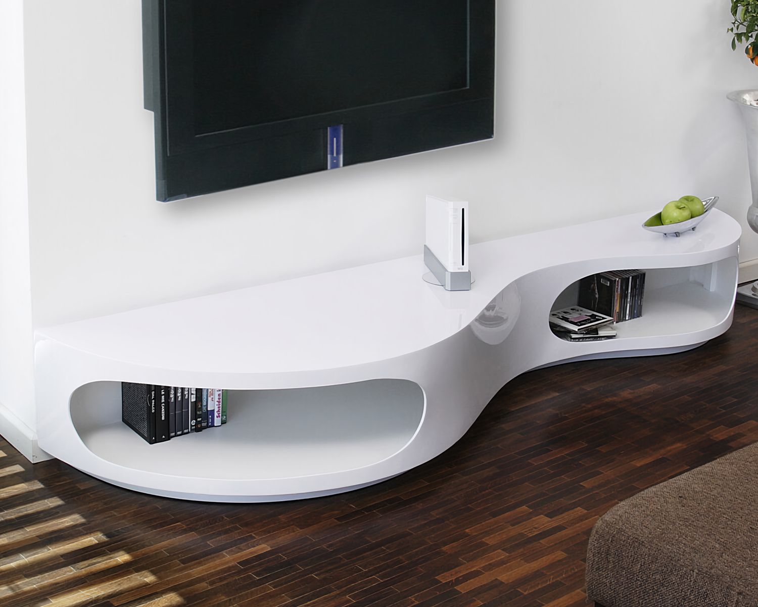 SalesFever »Curved« Lowboard weiss / 200x30x50cm