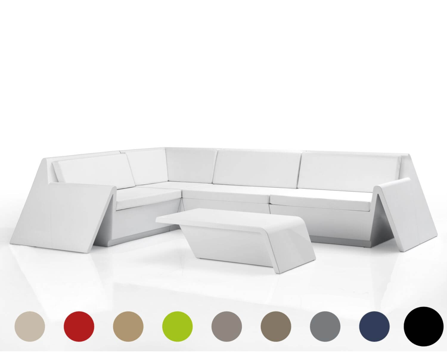 Vondom »REST« Outdoor Modul Seiten-Modul rechts / Lackiert Hochglanz / Champagne / B 116 x H 74 x T 105 cm Image